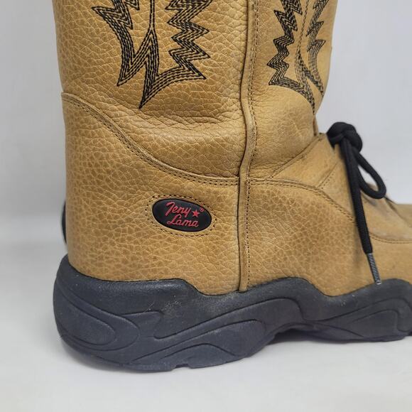 VTG Tony Lama Boots 10.5 Teny Tan Leather Western Rodeo Sneakers Tall T4854 RARE - Picture 3 of 15